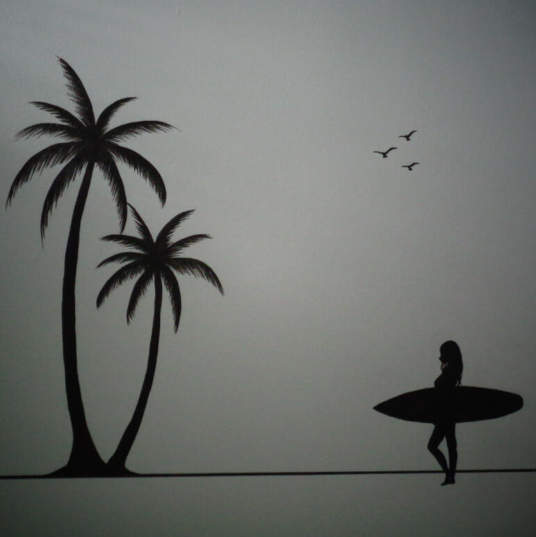 Hawaii surfer mural