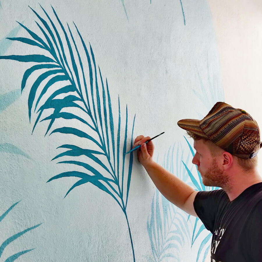 Bonaire palms painting